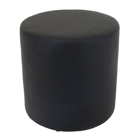 Interion By Global Industrial Interion Antimicrobial Round Reception Ottoman, Black 695629BK-AM